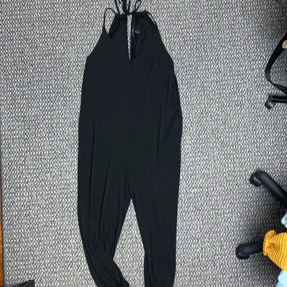 Black jogger romper